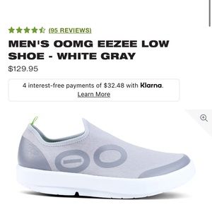 OOFOS OOMG EEZEE Mens white Gray size 10.5 brand new in box.